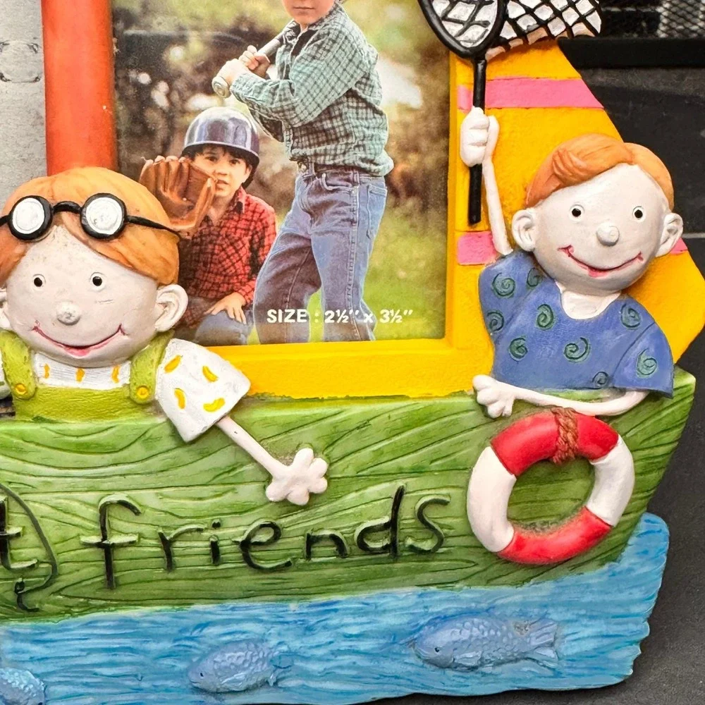 Best Friends Sailboat 3D Resin Picture Frame‎ Nautical Kids Boys Room Decor